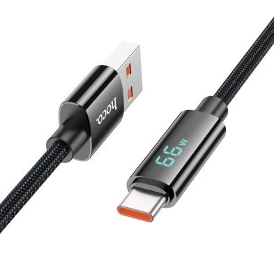 Cable USB a Tipo-C U125 Benefit de HOCO - Carga Rápida 5A con Pantalla LED | Durabilidad y Rendimiento