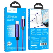 Hoco U125 Type-C to Type-C 100W Cable with LED Display – Fast Charging and Durability