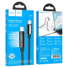 Hoco U125 Type-C to Type-C 100W Cable with LED Display – Fast Charging and Durability