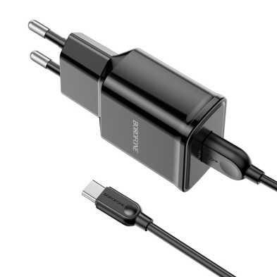 Cargador Borofone BA59A 18W con Cable USB-C – Carga Rápida y Segura