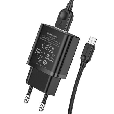 Borofone BA59A 18W Quick Charger with Micro USB Cable – Efficiency and Safety