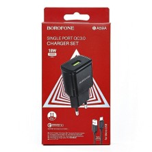 Borofone BA59A 18W Quick Charger with Micro USB Cable – Efficiency and Safety