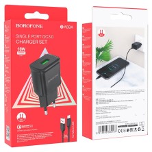 Cargador Rápido Borofone BA59A 18W con Cable Micro USB – Eficiencia y Seguridad