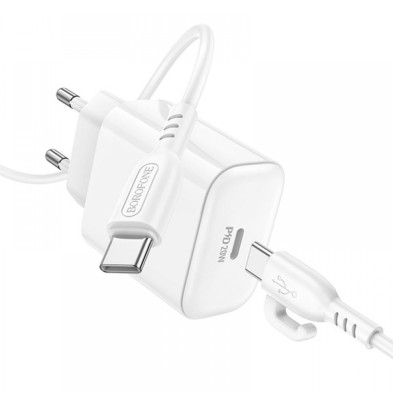 Cargador BOROFONE BA81A 20W USB-C + Cable USB-C a USB-C | Carga Rápida y Segura