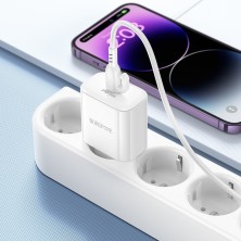 Cargador BOROFONE BA81A 20W USB-C + Cable USB-C a USB-C | Carga Rápida y Segura