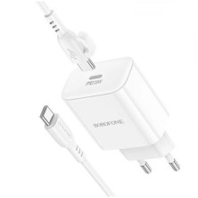 Cargador BOROFONE BA81A 20W USB-C + Cable USB-C a USB-C | Carga Rápida y Segura