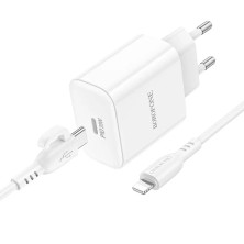 Cargador Borofone BA81A 20W + Cable USB-C a Lightning – Carga Rápida y Segura