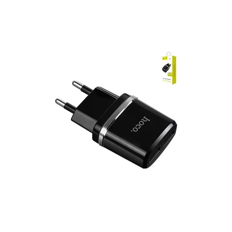 Cargador Dual USB Sin Cable Hoco C12 2.4A