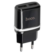 Cargador de Pared Hoco C12 12W | Doble Puerto USB, Compacto y Seguro