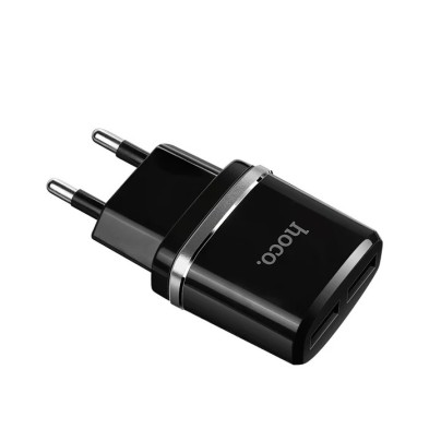 Cargador de Pared Hoco C12 12W | Doble Puerto USB, Compacto y Seguro