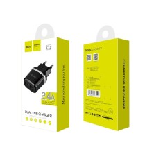 Hoco C12 12W Wall Charger | Double USB Port, Compact and Safe