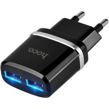 Hoco C12 Charger with Micro USB Cable – Double USB Port 2.4A