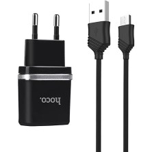 Hoco C12 Charger with Micro USB Cable – Double USB Port 2.4A