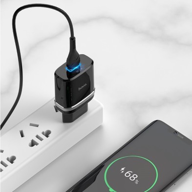 Hoco C12Q Charger with USB-C Cable | 18W Fast Charging and Total Security