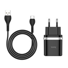 Cargador Hoco C12Q con Cable USB-C | Carga Rápida 18W y Seguridad Total