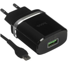 Cargador Hoco C12Q QC3.0 con Cable Micro USB – Carga Rápida de 18W Segura y Eficiente