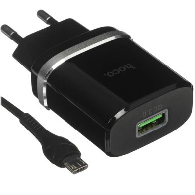 Hoco C12Q QC3.0 Charger with Micro USB Cable – Safe and Efficient 18W Fast Charging