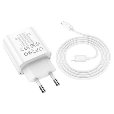 Hoco C80A Plus 20W Charger | Dual USB-A and Type-C with Fast Charging