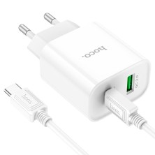 Hoco C80A Plus 20W Charger | Dual USB-A and Type-C with Fast Charging