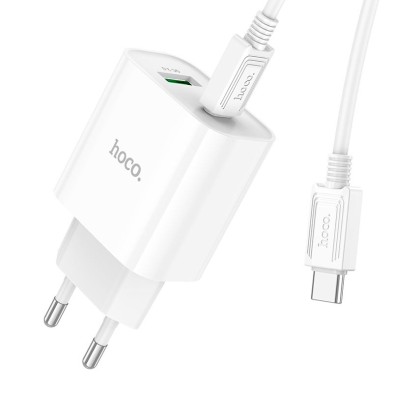 Hoco C80A Plus 20W Charger | Dual USB-A and Type-C with Fast Charging