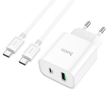 Hoco C80A Plus 20W Charger | Dual USB-A and Type-C with Fast Charging