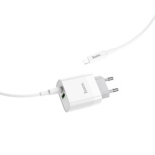 Hoco C80A 20W Charger + Lightning Cable | Fast Charging and Dual USB-C