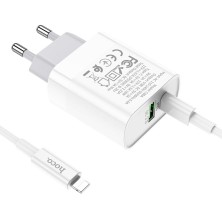 Hoco C80A 20W Charger + Lightning Cable | Fast Charging and Dual USB-C