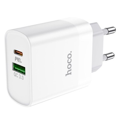 Hoco C80A 20W Charger – USB-A and USB-C Fast Charging for iPhone, Android and more