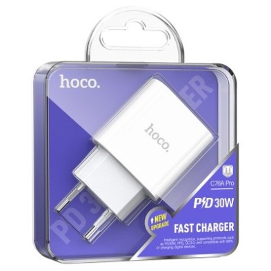 Adaptador Hoco C76A Pro PD 30W – Carga Rápida y Segura para iPhone y Más