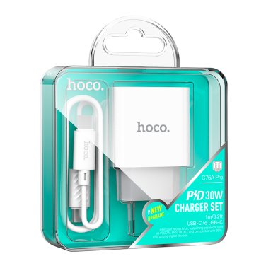 Hoco C76A Pro 30W Type C to Type C Charger – PD Quick Charge 3.0 for iPhone and More