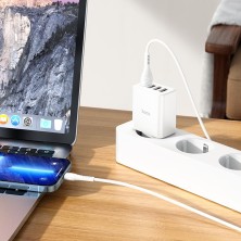 Hoco C102A 18W QC3.0 Charger with 4 USB Ports – Fast and Efficient Charging