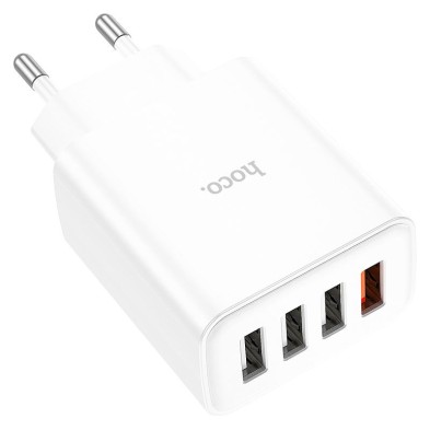 Hoco C102A 18W QC3.0 Charger with 4 USB Ports – Fast and Efficient Charging