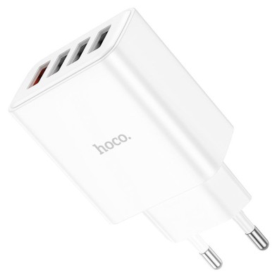 Hoco C102A 18W QC3.0 Charger with 4 USB Ports – Fast and Efficient Charging