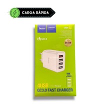 Cargador Hoco C102A 18W QC3.0 con 4 Puertos USB – Carga Rápida y Eficiente