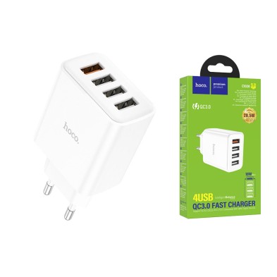 Hoco C102A 18W QC3.0 Charger with 4 USB Ports – Fast and Efficient Charging