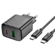 Hoco CS23A PD30W + QC3.0 Charger with Type-C Cable – Dual 30W Fast Charging