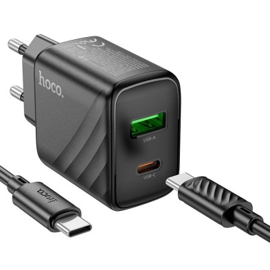 Hoco CS23A PD30W + QC3.0 Charger with Type-C Cable – Dual 30W Fast Charging