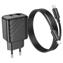 Cargador Hoco CS23A PD30W + QC3.0 con Cable Type-C – Carga Rápida Dual 30W