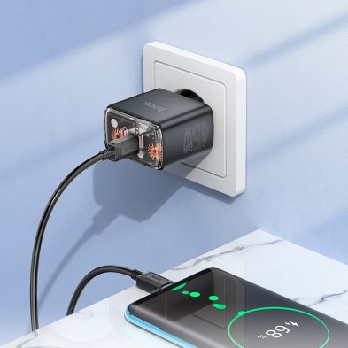 Cargador Rápido Hoco CS43A 45W | Doble USB-C | Cable Tipo-C Incluido