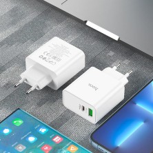 Hoco C113A 65W Charger | PD and QC3.0 Fast Charging | Dual USB-C + USB-A Port