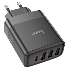 Cargador Hoco C127A 45W | 1 USB-C + 3 USB-A | Carga Rápida y Segura