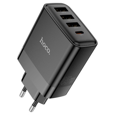 Cargador Adaptador 4 Puertos Tipo C PD 45W + 3 USB QC3.0 Sin Cable Hoco C127A