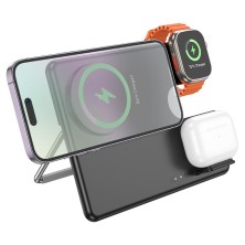 Cargador Inalámbrico 3 en 1 Hoco CQ1 | MagSafe 15W para iPhone, iWatch y AirPods