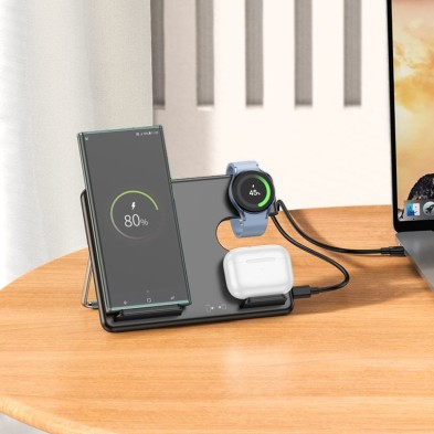 Hoco CQ2 3 in 1 Wireless Charger | Compact and Fast Charging