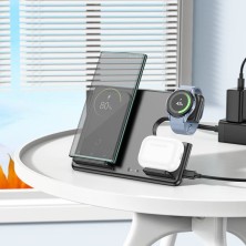 Hoco CQ2 3 in 1 Wireless Charger | Compact and Fast Charging