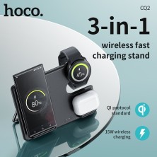 Hoco CQ2 3 in 1 Wireless Charger | Compact and Fast Charging