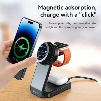 HOCO CQ3 3 in 1 Wireless Charger | MagSafe 15W Fast Charging