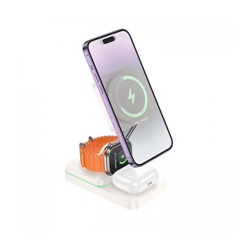 Hoco CQ10 3 in 1 Wireless Charger - Foldable, Fast and Versatile Design