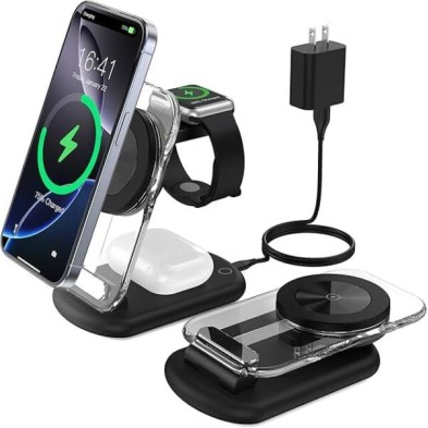 HOCO CQ11 3-in-1 Wireless Charging Base | MagSafe, Compact and Fast