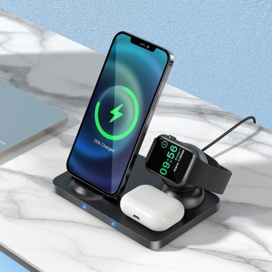 Hoco CW33 3 in 1 Wireless Charger - Fast Charging, Versatility and Style